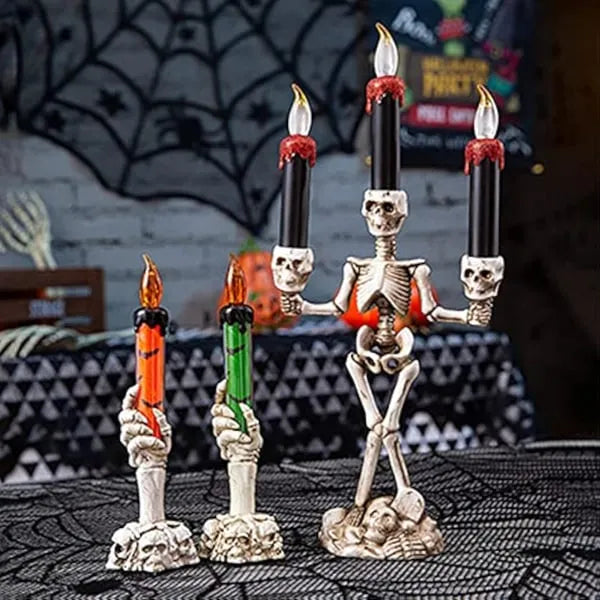 Halloween Skull LED Candlesticks