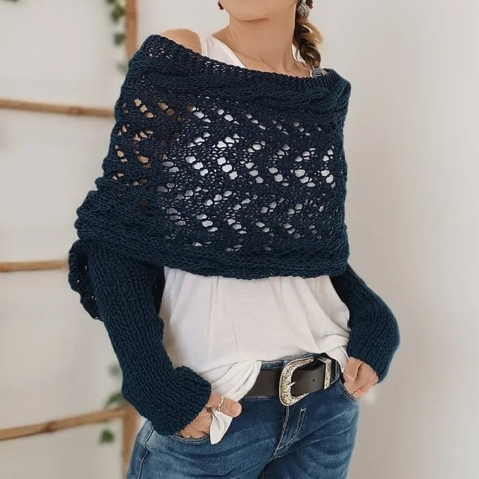 Knitted Cable Wrap Shrugs For Women