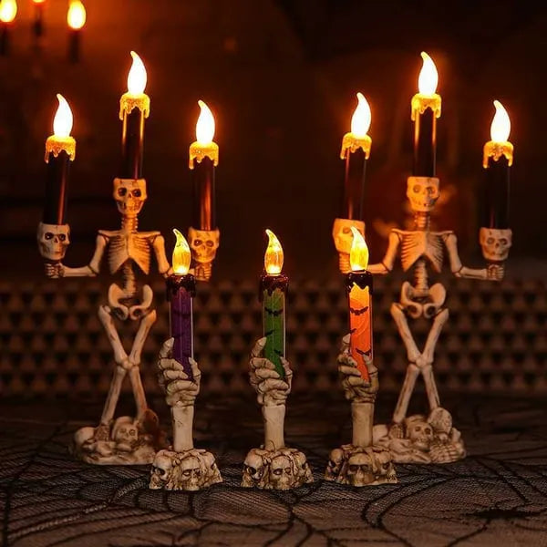 Halloween Skull LED Candlesticks